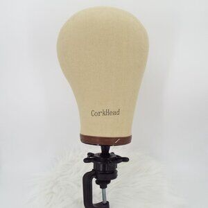 Vintage CorkHead Millinary Canvas Cloth Mannequin Hat Wig Head Display